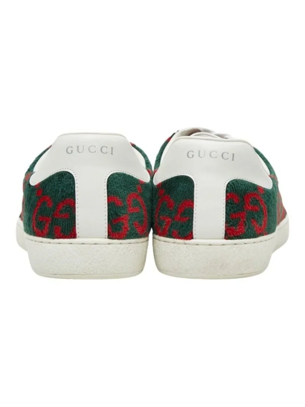 Gucci GG Terry Cloth 9 Green Red Pile Leather Sneaker